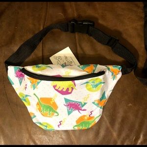 White Colorful Dinosaur Fanny Pack